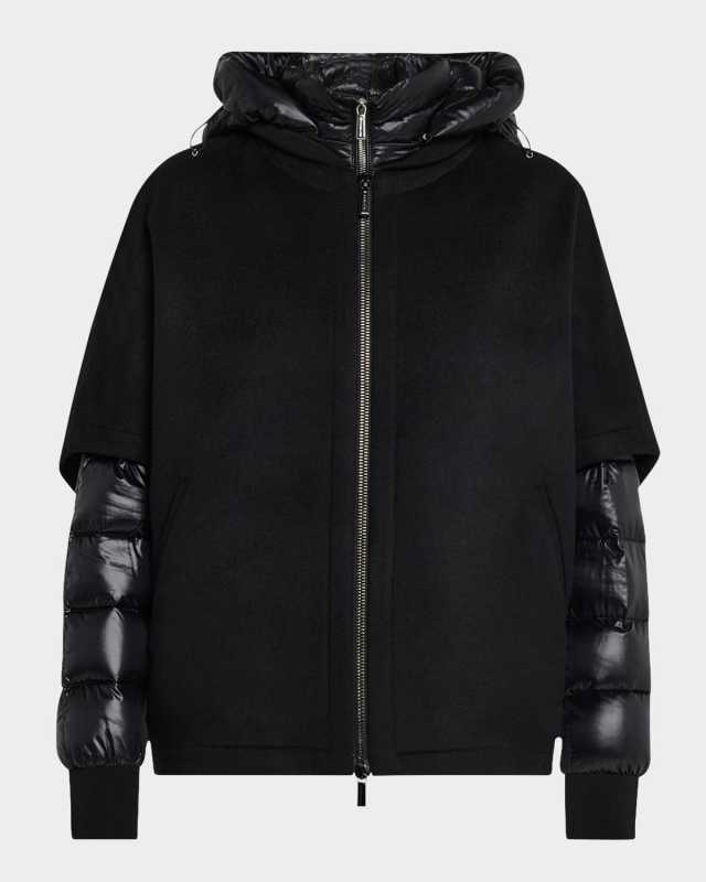 Pegaso Combo Puffer Jacket with Detachable Hood and Cape